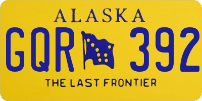 AK license plate GQR392