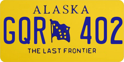 AK license plate GQR402