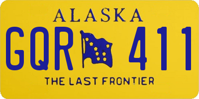 AK license plate GQR411