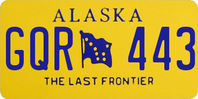 AK license plate GQR443