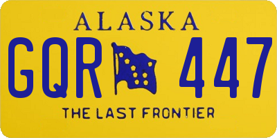 AK license plate GQR447