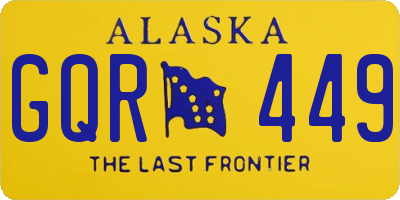 AK license plate GQR449