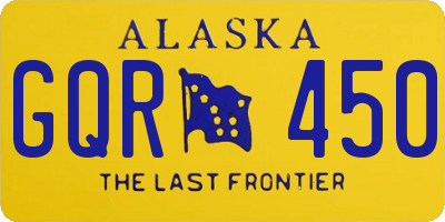 AK license plate GQR450
