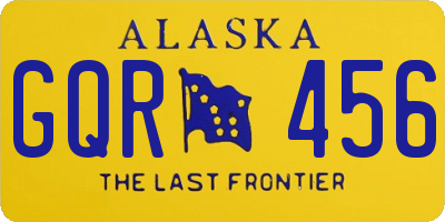 AK license plate GQR456