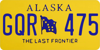 AK license plate GQR475
