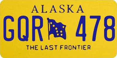 AK license plate GQR478