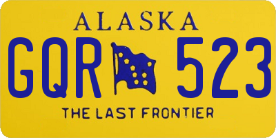 AK license plate GQR523