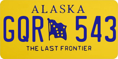 AK license plate GQR543