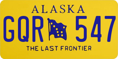 AK license plate GQR547