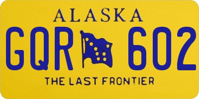 AK license plate GQR602