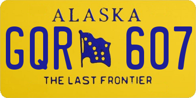 AK license plate GQR607