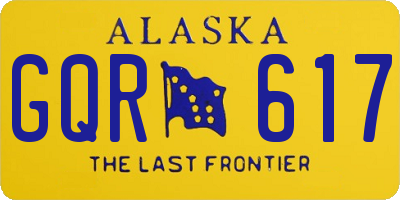 AK license plate GQR617