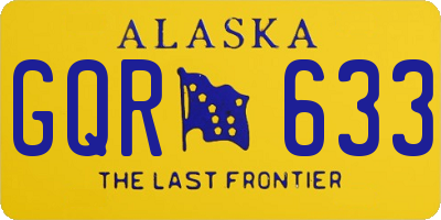 AK license plate GQR633