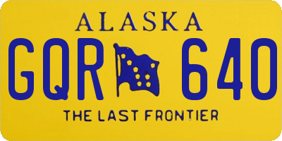 AK license plate GQR640