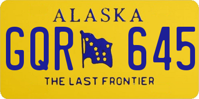 AK license plate GQR645