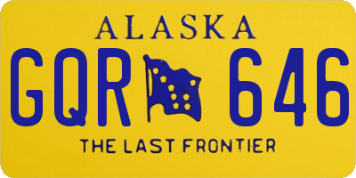 AK license plate GQR646