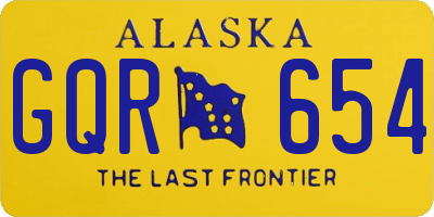 AK license plate GQR654