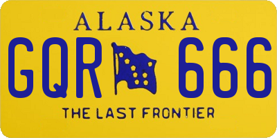 AK license plate GQR666