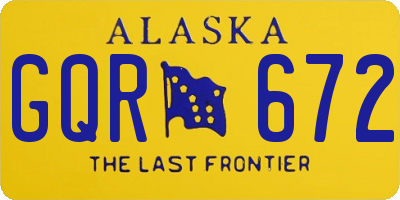 AK license plate GQR672