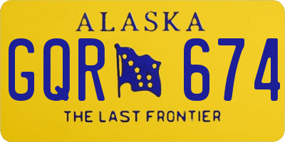 AK license plate GQR674