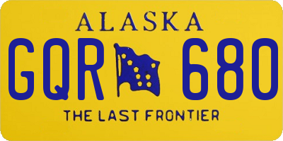 AK license plate GQR680