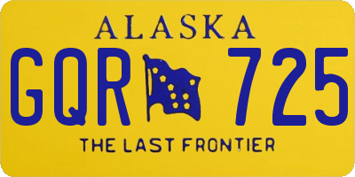 AK license plate GQR725