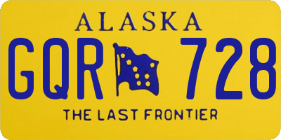 AK license plate GQR728