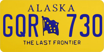 AK license plate GQR730