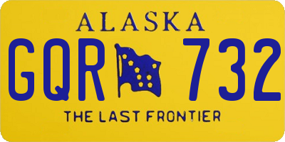 AK license plate GQR732