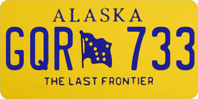 AK license plate GQR733