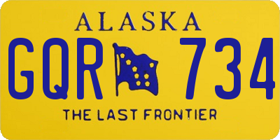 AK license plate GQR734