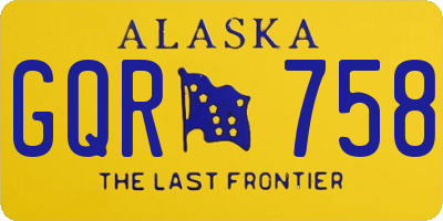 AK license plate GQR758