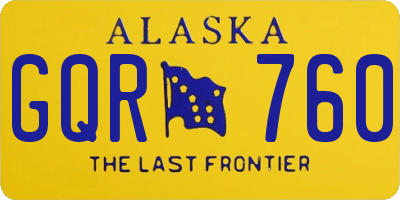 AK license plate GQR760