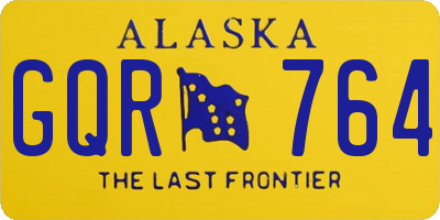 AK license plate GQR764