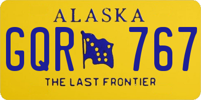 AK license plate GQR767