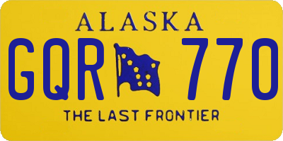 AK license plate GQR770