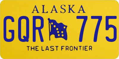 AK license plate GQR775