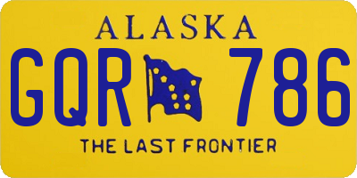 AK license plate GQR786