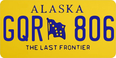 AK license plate GQR806