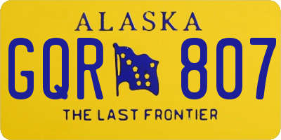 AK license plate GQR807