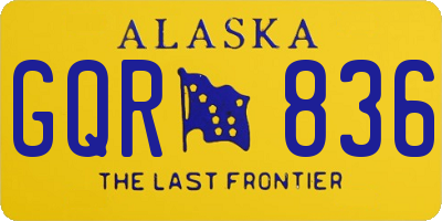AK license plate GQR836