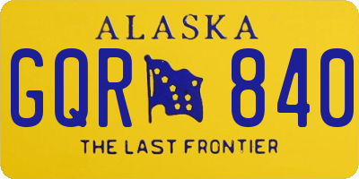 AK license plate GQR840