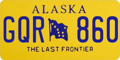 AK license plate GQR860