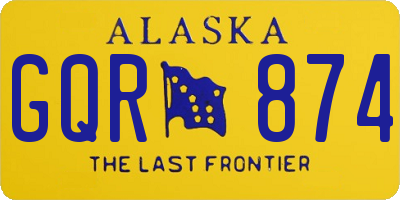 AK license plate GQR874
