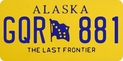 AK license plate GQR881