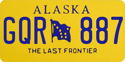 AK license plate GQR887