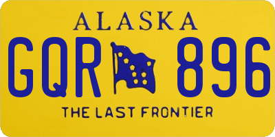 AK license plate GQR896