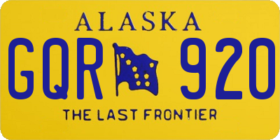 AK license plate GQR920
