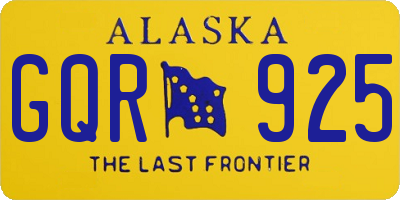 AK license plate GQR925