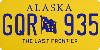 AK license plate GQR935